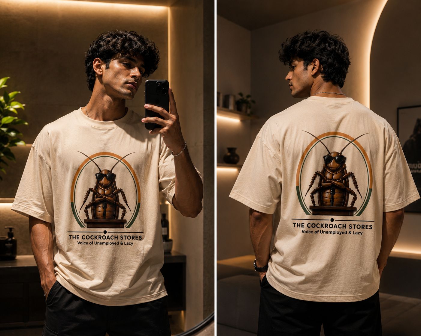 Unemployed Beige - Official CJP "Voice of the Unemployed & Lazy" Oversized Tee
