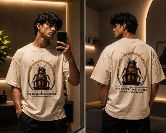 Unemployed Beige - Official CJP "Voice of the Unemployed & Lazy" Oversized Tee